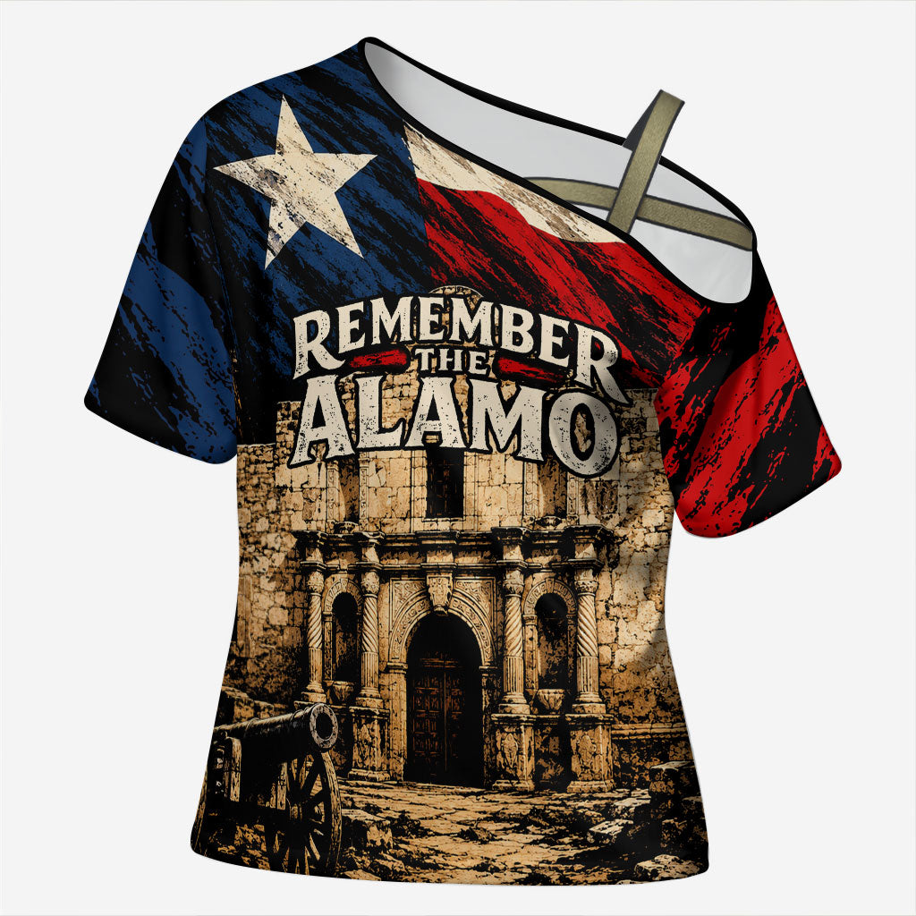Remember The Alamo Texas Cross Shoulder Shirt Texan Pride Historical Heritage
