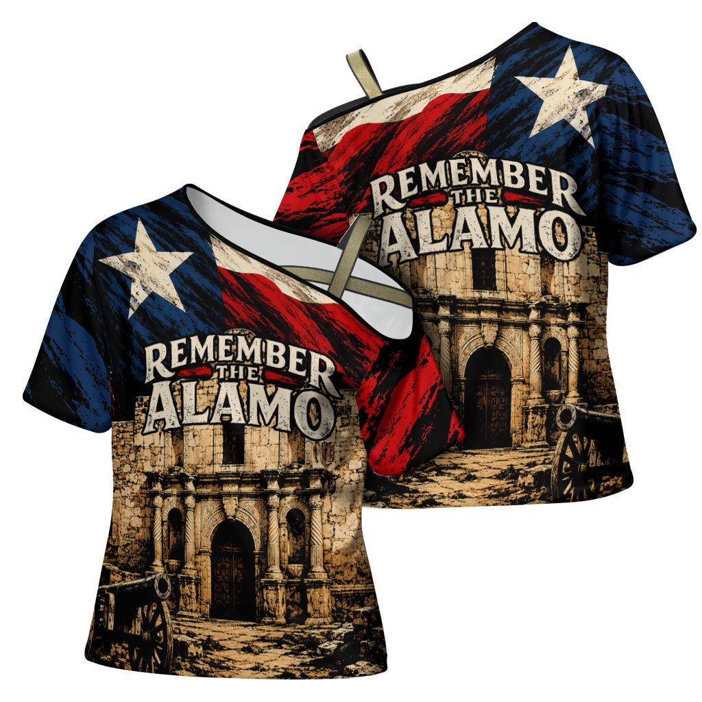 Remember The Alamo Texas Cross Shoulder Shirt Texan Pride Historical Heritage