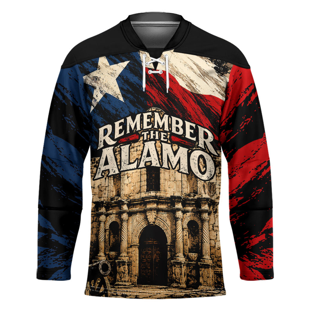 Remember The Alamo Texas Hockey Jersey Texan Pride Historical Heritage
