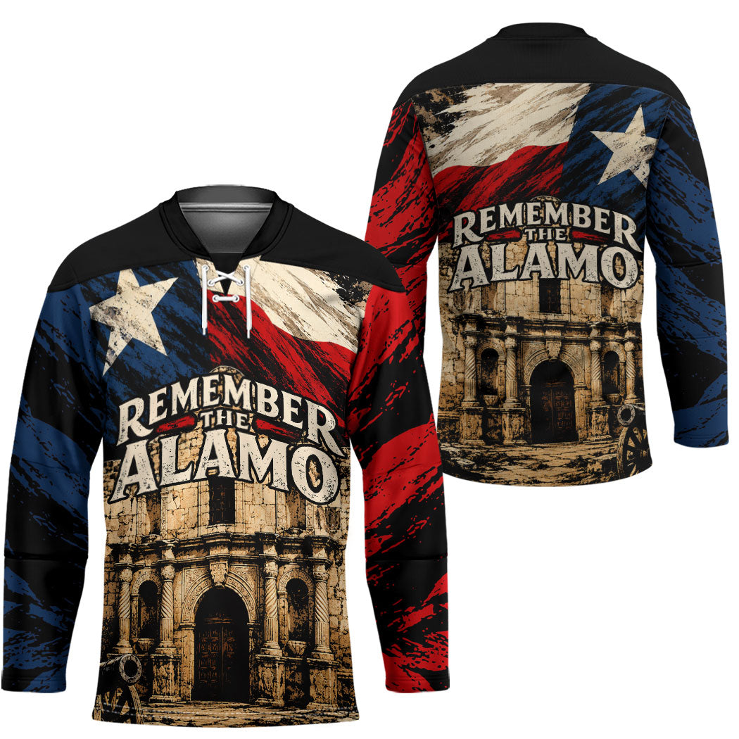 Remember The Alamo Texas Hockey Jersey Texan Pride Historical Heritage