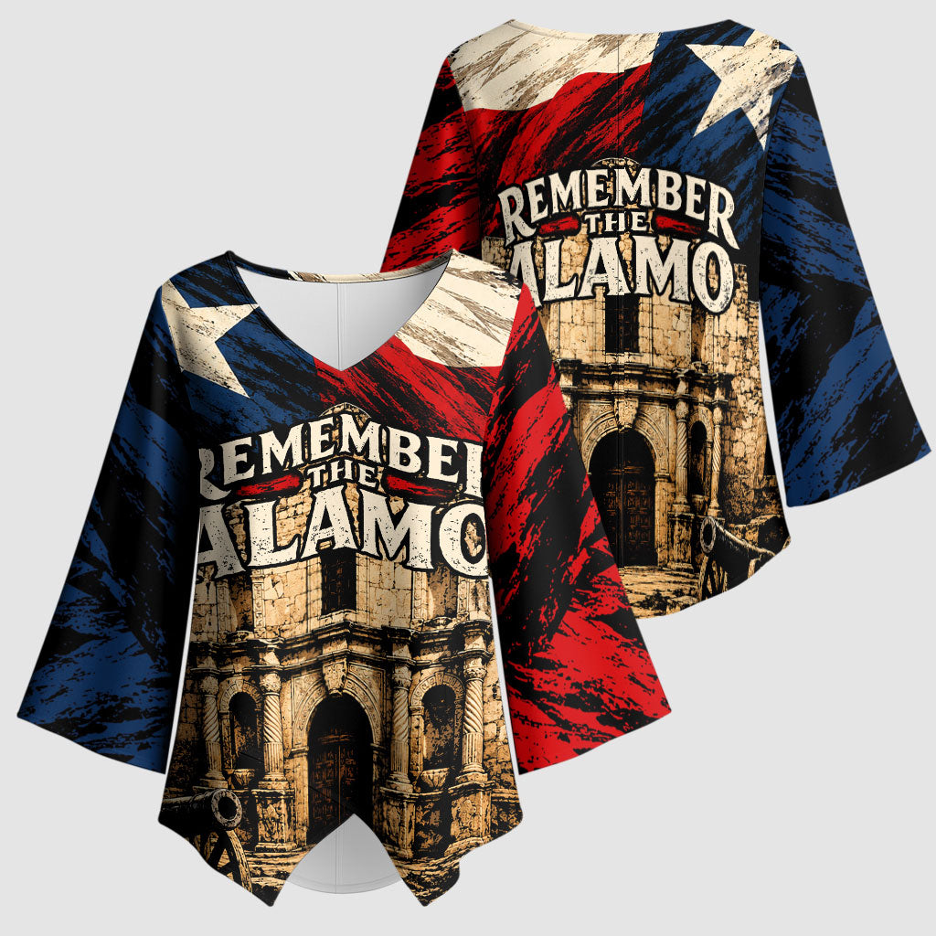 Remember The Alamo Texas Kimono Sleeve Blouse Texan Pride Historical Heritage