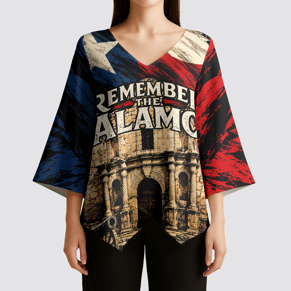 Remember The Alamo Texas Kimono Sleeve Blouse Texan Pride Historical Heritage