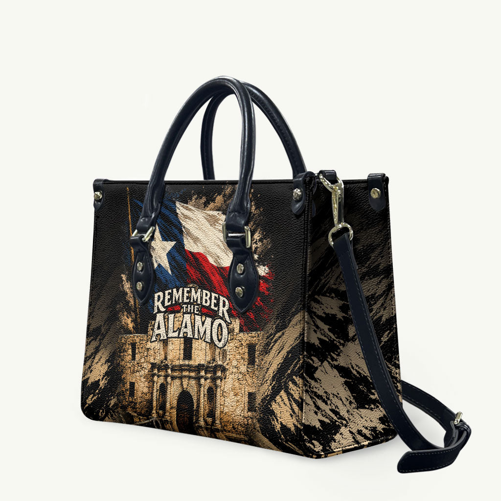 Remember The Alamo Texas Leather Bag Texan Pride Historical Heritage