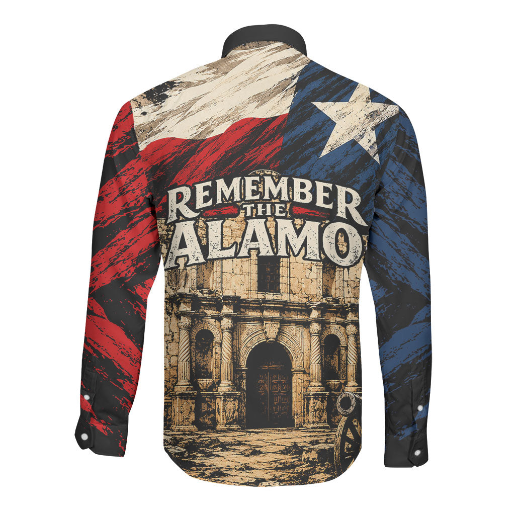 Remember The Alamo Texas Long Sleeve Button Shirt Texan Pride Historical Heritage