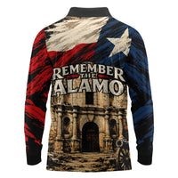 Remember The Alamo Texas Long Sleeve Polo Shirt Texan Pride Historical Heritage