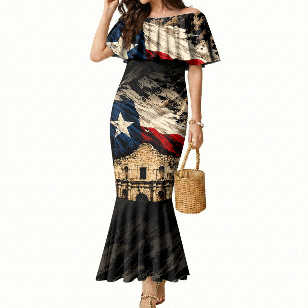 Remember The Alamo Texas Mermaid Dress Texan Pride Historical Heritage
