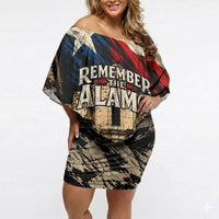 Remember The Alamo Texas Off Shoulder Short Dress Texan Pride Historical Heritage
