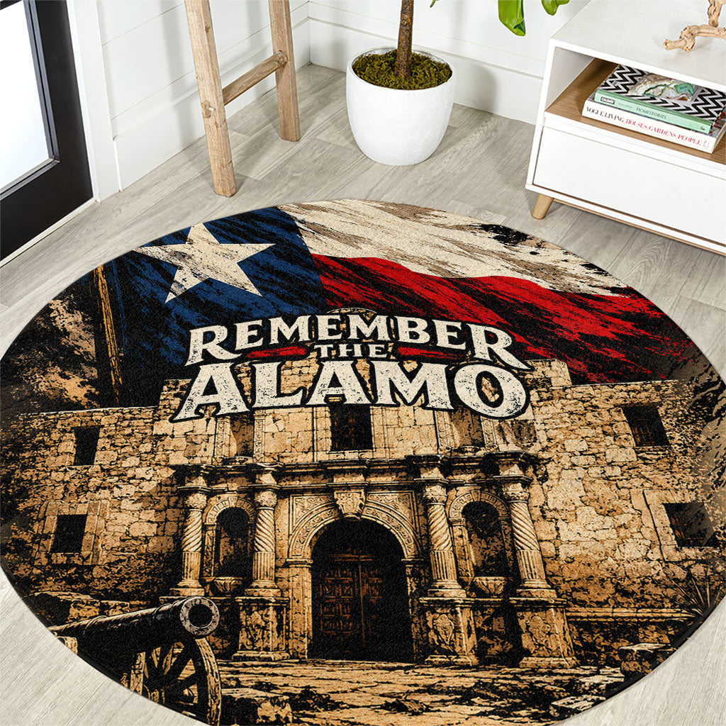 Remember The Alamo Texas Round Carpet Texan Pride Historical Heritage
