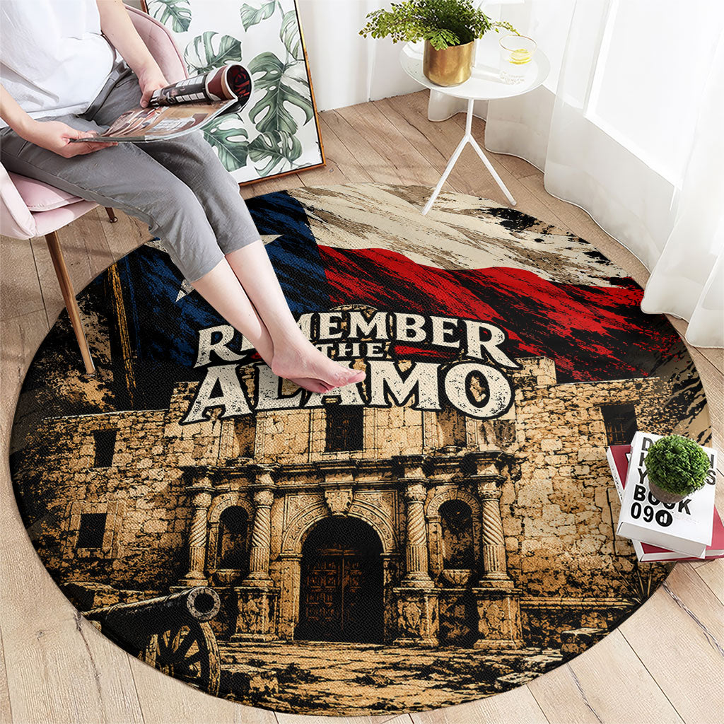 Remember The Alamo Texas Round Carpet Texan Pride Historical Heritage