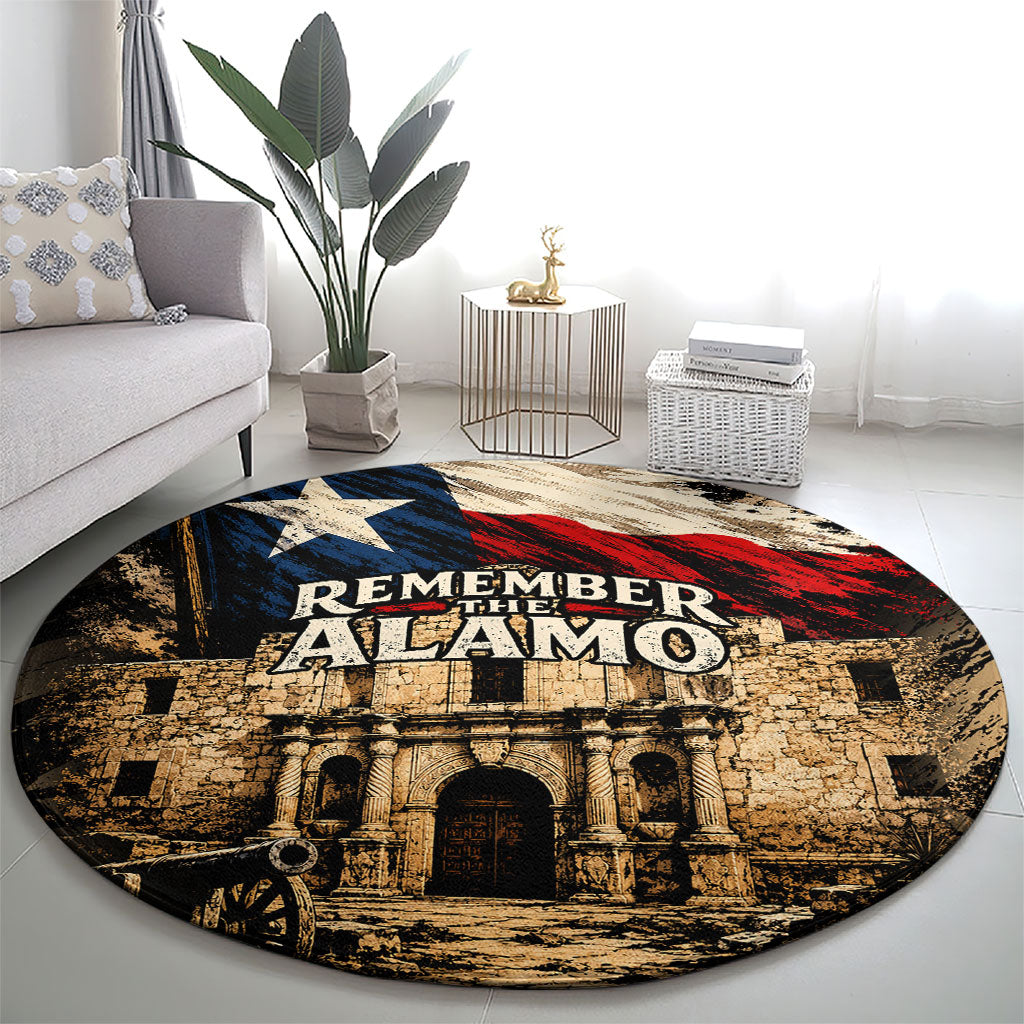 Remember The Alamo Texas Round Carpet Texan Pride Historical Heritage