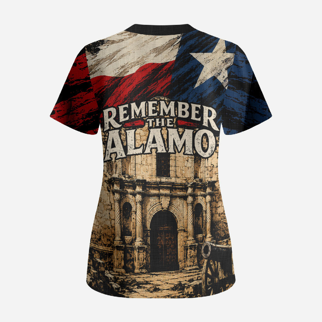 Remember The Alamo Texas Scrub Top Texan Pride Historical Heritage