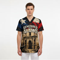 Remember The Alamo Texas Scrub Top Texan Pride Historical Heritage
