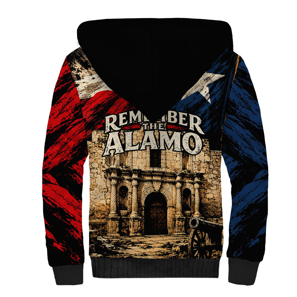 Remember The Alamo Texas Sherpa Hoodie Texan Pride Historical Heritage