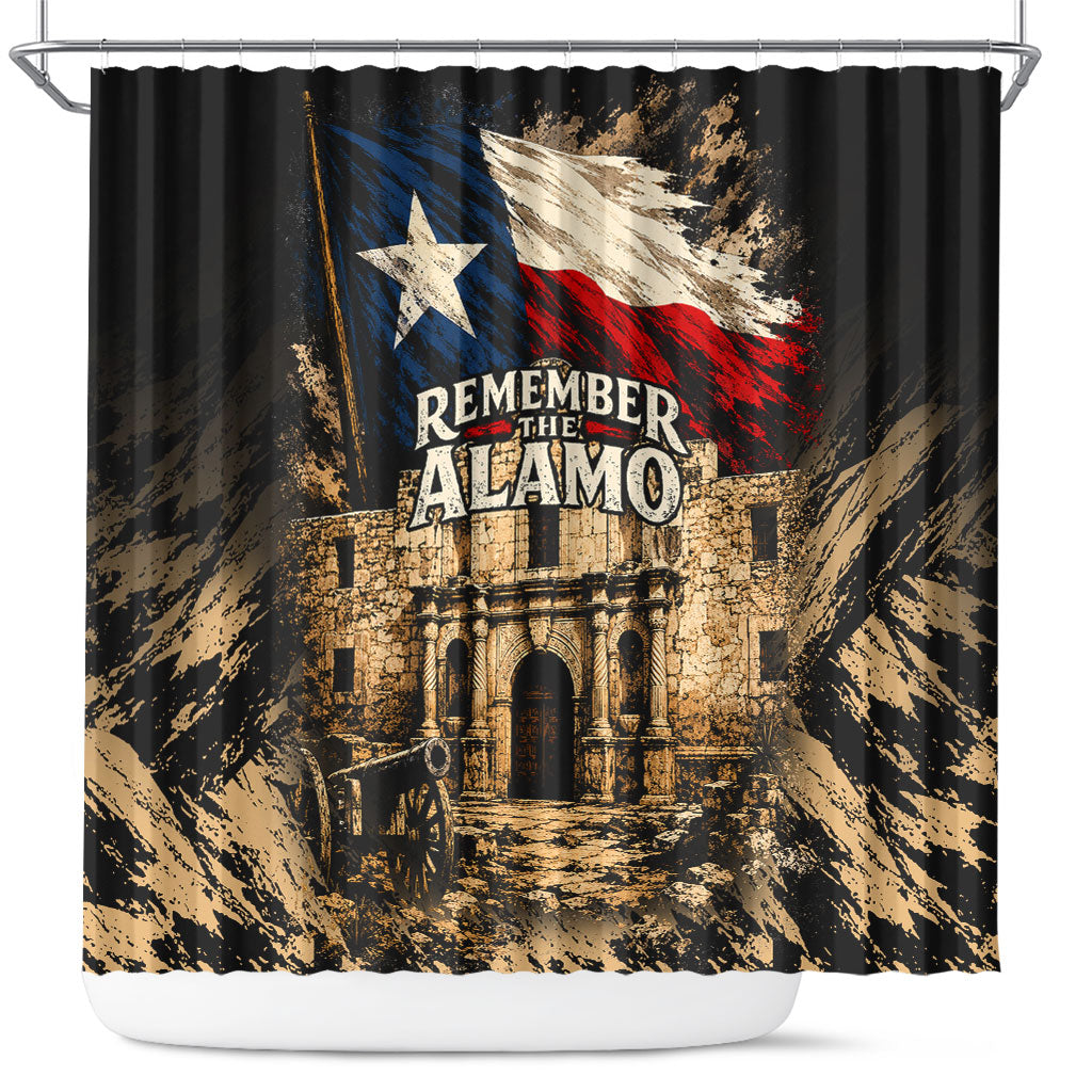 Remember The Alamo Texas Shower Curtain Texan Pride Historical Heritage