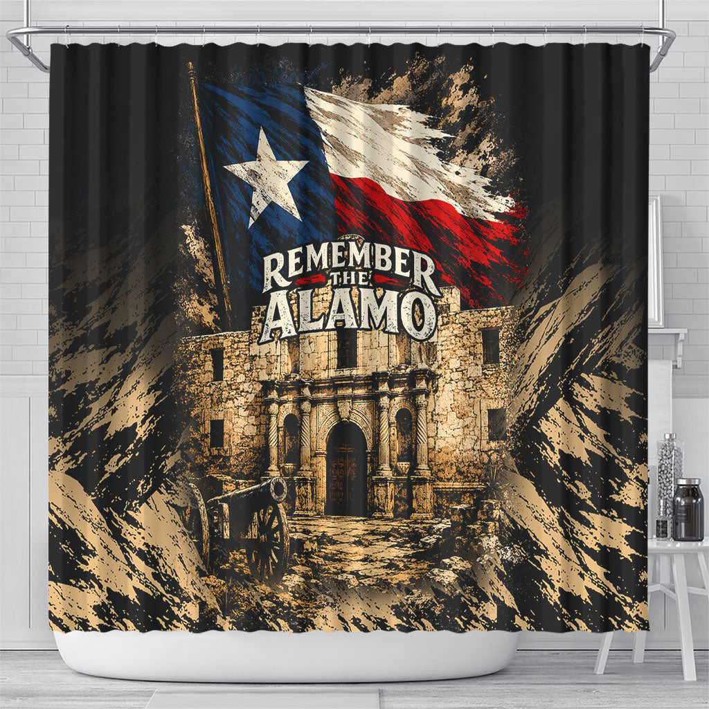 Remember The Alamo Texas Shower Curtain Texan Pride Historical Heritage