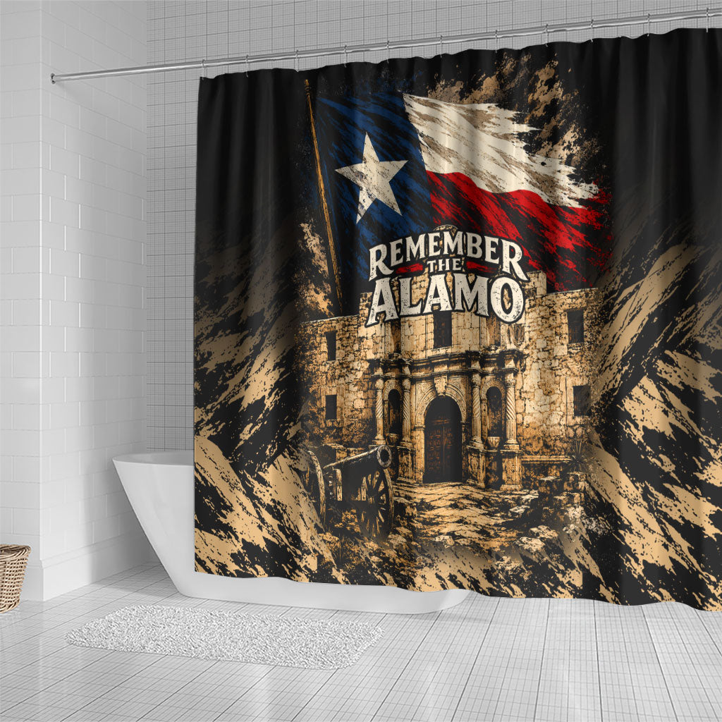 Remember The Alamo Texas Shower Curtain Texan Pride Historical Heritage