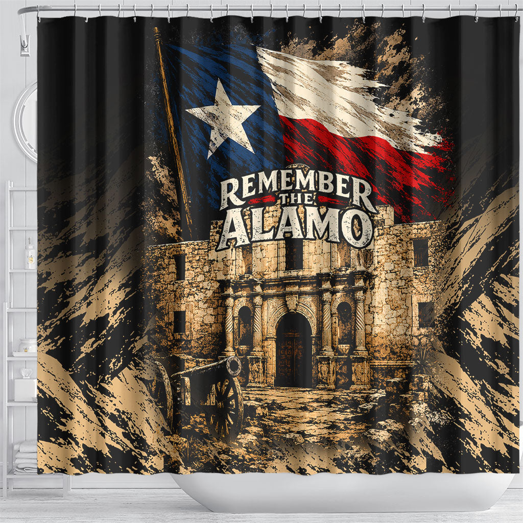 Remember The Alamo Texas Shower Curtain Texan Pride Historical Heritage
