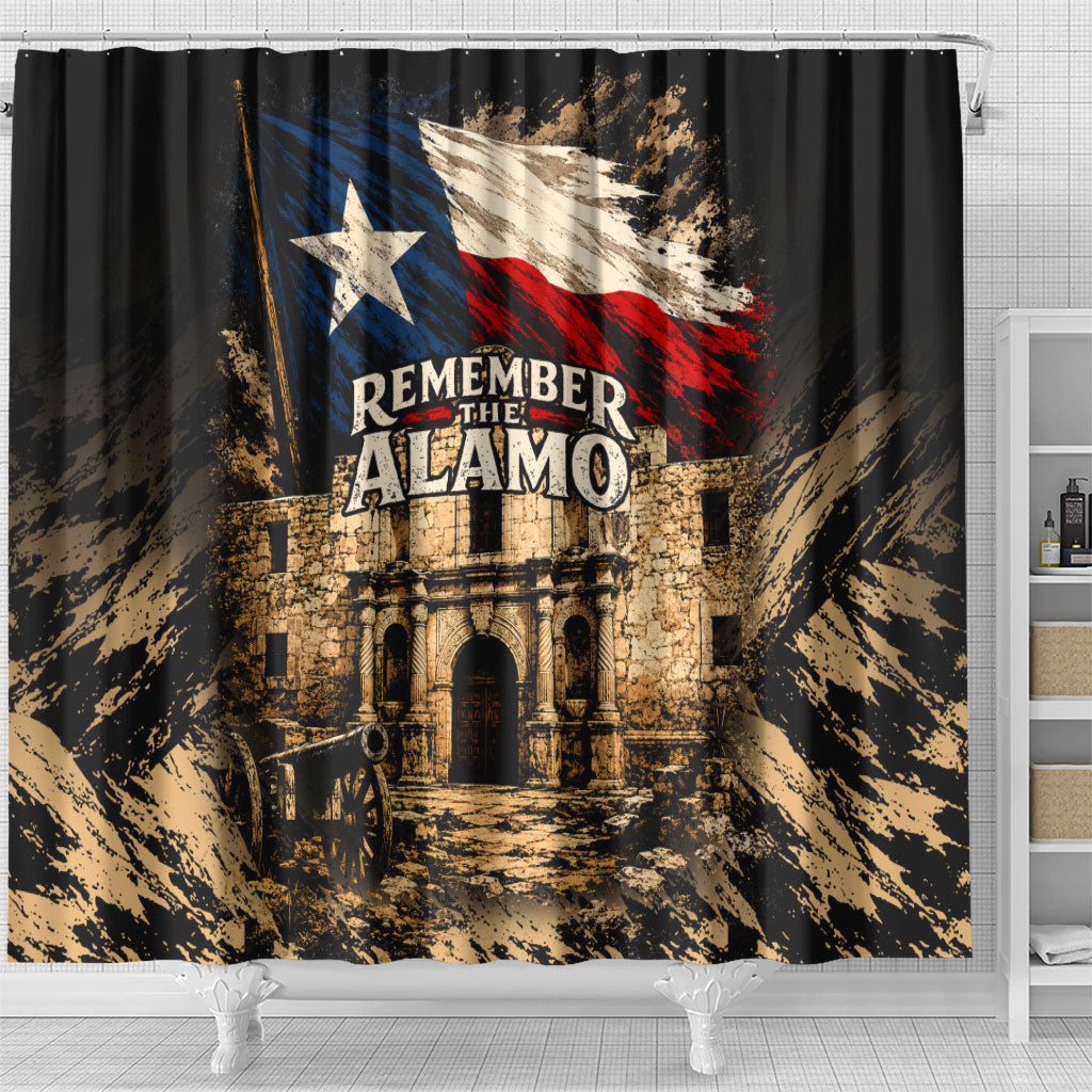 Remember The Alamo Texas Shower Curtain Texan Pride Historical Heritage