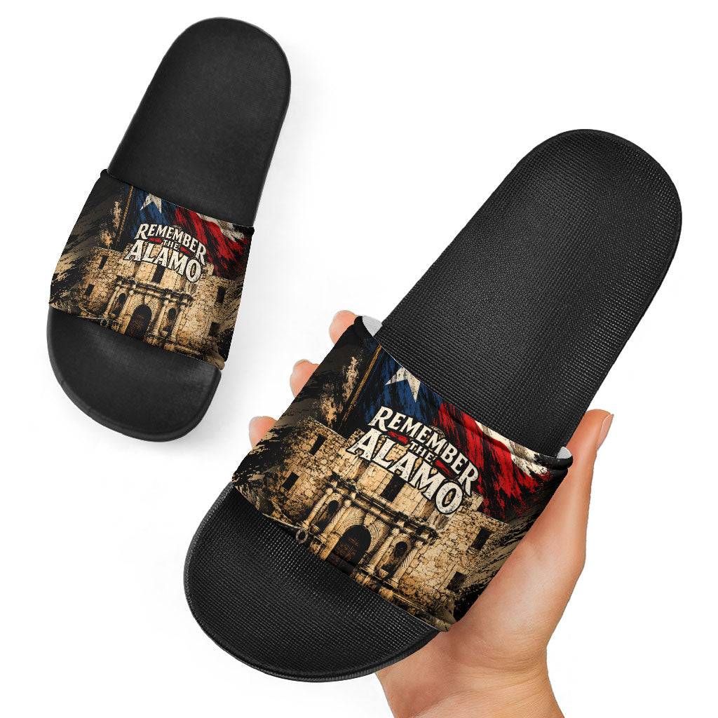 Remember The Alamo Texas Slide Sandals Texan Pride Historical Heritage