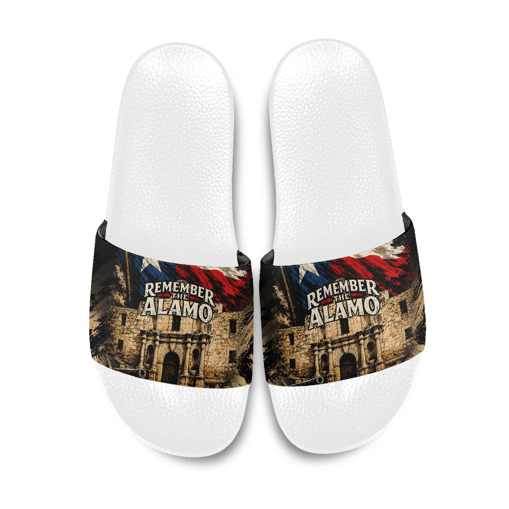 Remember The Alamo Texas Slide Sandals Texan Pride Historical Heritage