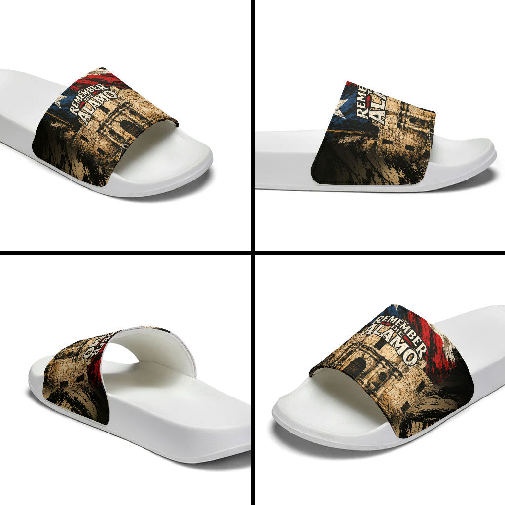 Remember The Alamo Texas Slide Sandals Texan Pride Historical Heritage