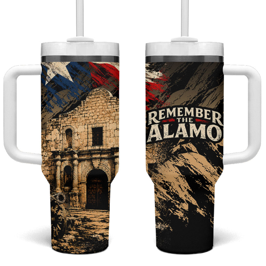 Remember The Alamo Texas Tumbler With Handle Texan Pride Historical Heritage