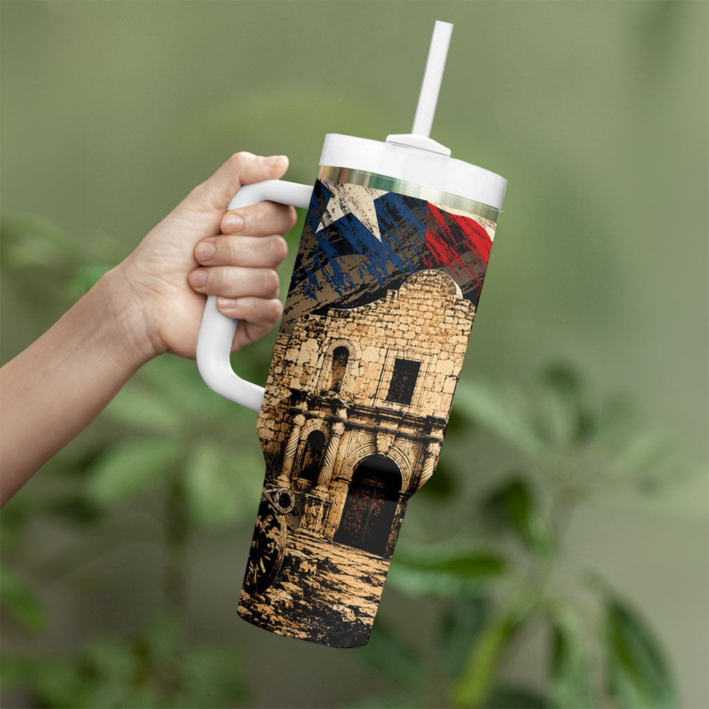 Remember The Alamo Texas Tumbler With Handle Texan Pride Historical Heritage