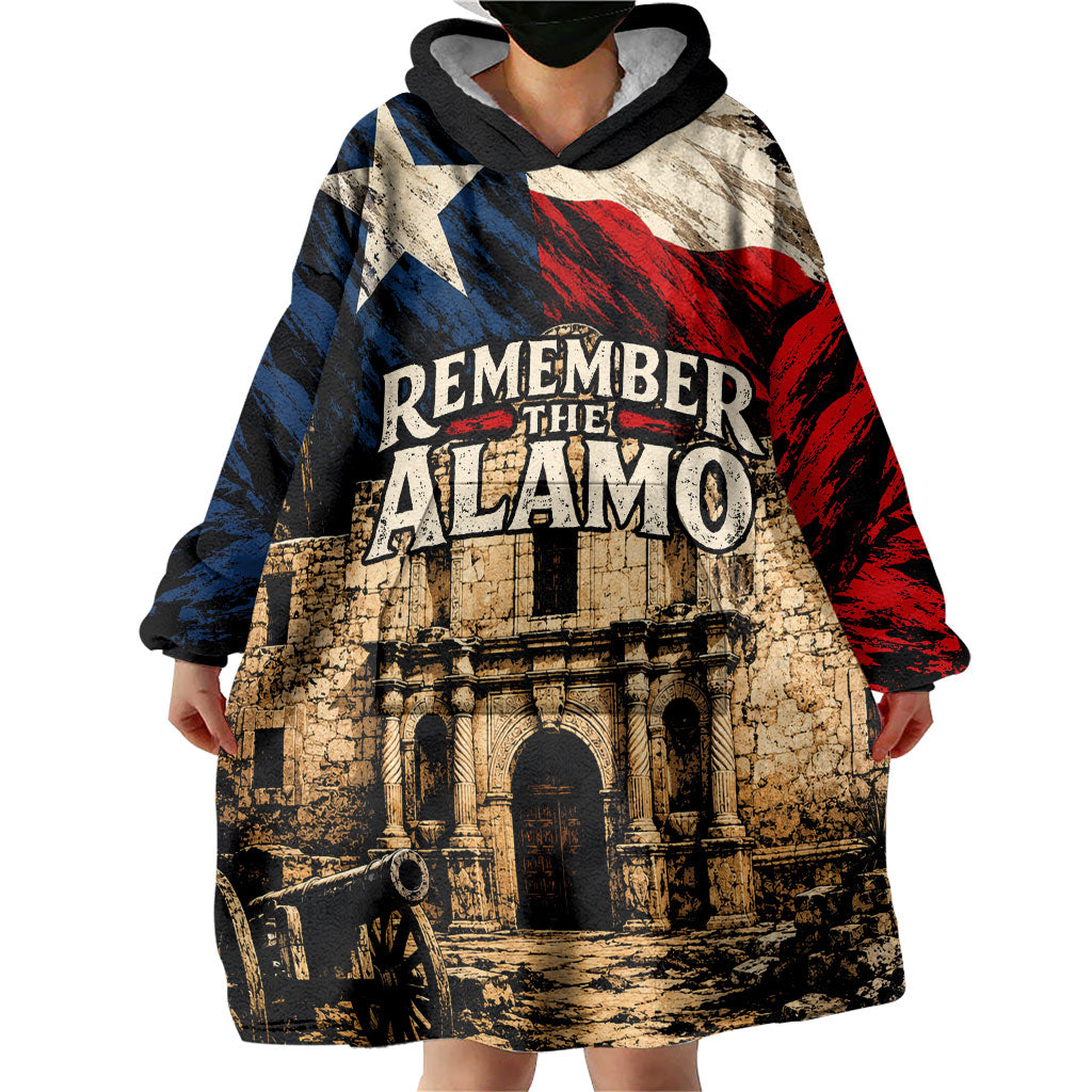 Remember The Alamo Texas Wearable Blanket Hoodie Texan Pride Historical Heritage