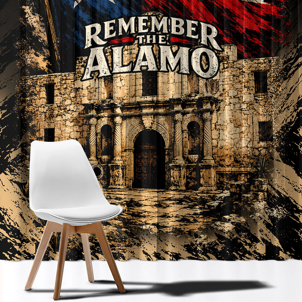 Remember The Alamo Texas Window Curtain Texan Pride Historical Heritage