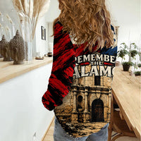 Remember The Alamo Texas Women Casual Shirt Texan Pride Historical Heritage