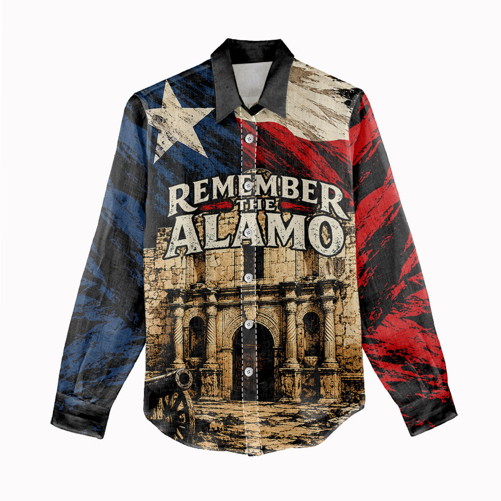 Remember The Alamo Texas Women Casual Shirt Texan Pride Historical Heritage