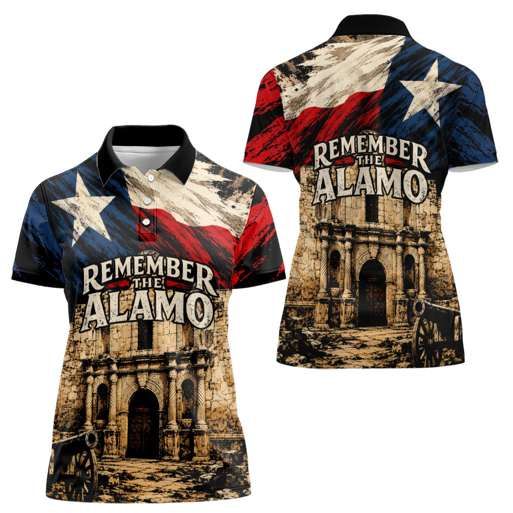 Remember The Alamo Texas Women Polo Shirt Texan Pride Historical Heritage