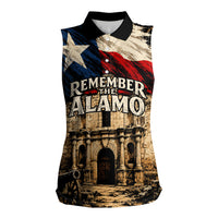 Remember The Alamo Texas Women Sleeveless Polo Shirt Texan Pride Historical Heritage