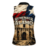 Remember The Alamo Texas Women Sleeveless Polo Shirt Texan Pride Historical Heritage
