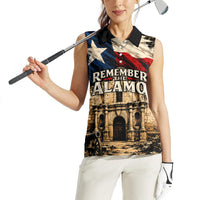 Remember The Alamo Texas Women Sleeveless Polo Shirt Texan Pride Historical Heritage