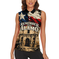 Remember The Alamo Texas Women Sleeveless Polo Shirt Texan Pride Historical Heritage