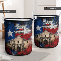 Texas Remember The Alamo Laundry Basket Distressed Splatter Paint Texan Pride