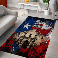Texas Remember The Alamo Area Rug Distressed Splatter Paint Texan Pride