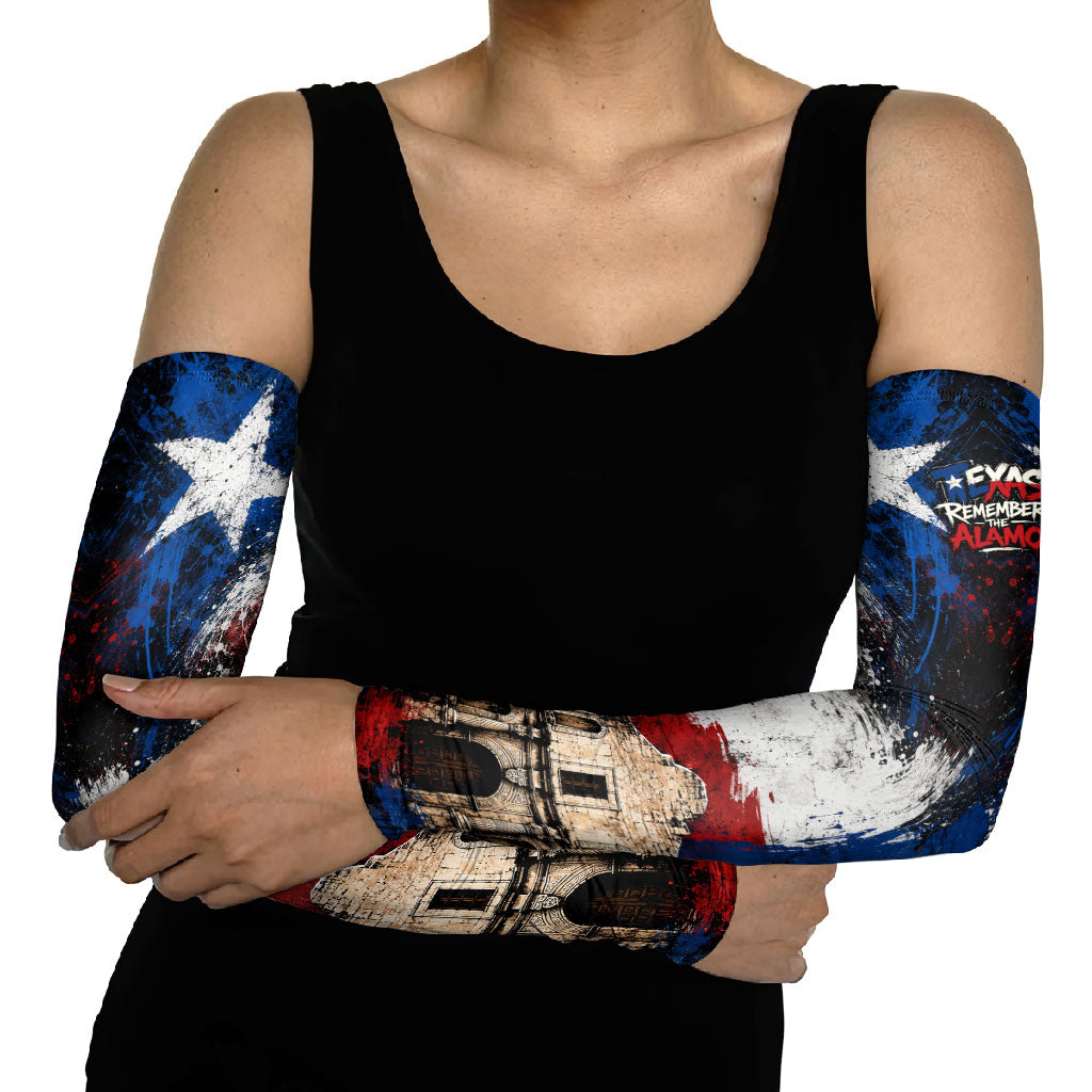 Texas Remember The Alamo Arm Sleeves Distressed Splatter Paint Texan Pride
