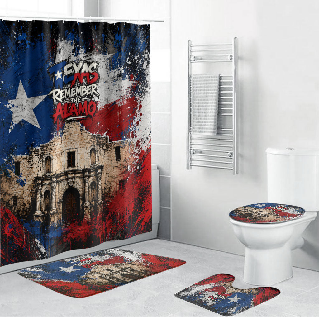 Texas Remember The Alamo Bathroom Set Distressed Splatter Paint Texan Pride