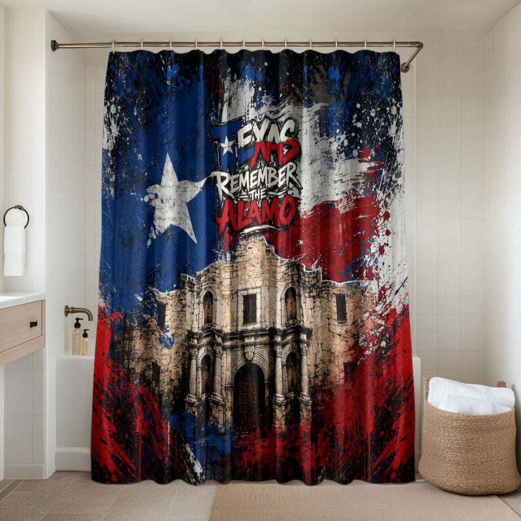 Texas Remember The Alamo Bathroom Set Distressed Splatter Paint Texan Pride