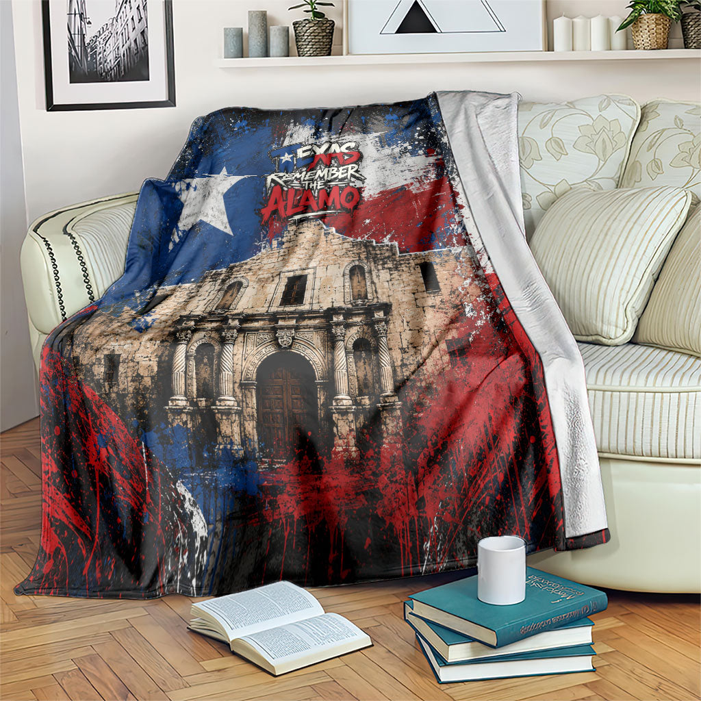Texas Remember The Alamo Blanket Distressed Splatter Paint Texan Pride