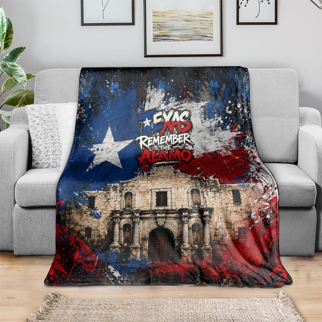 Texas Remember The Alamo Blanket Distressed Splatter Paint Texan Pride