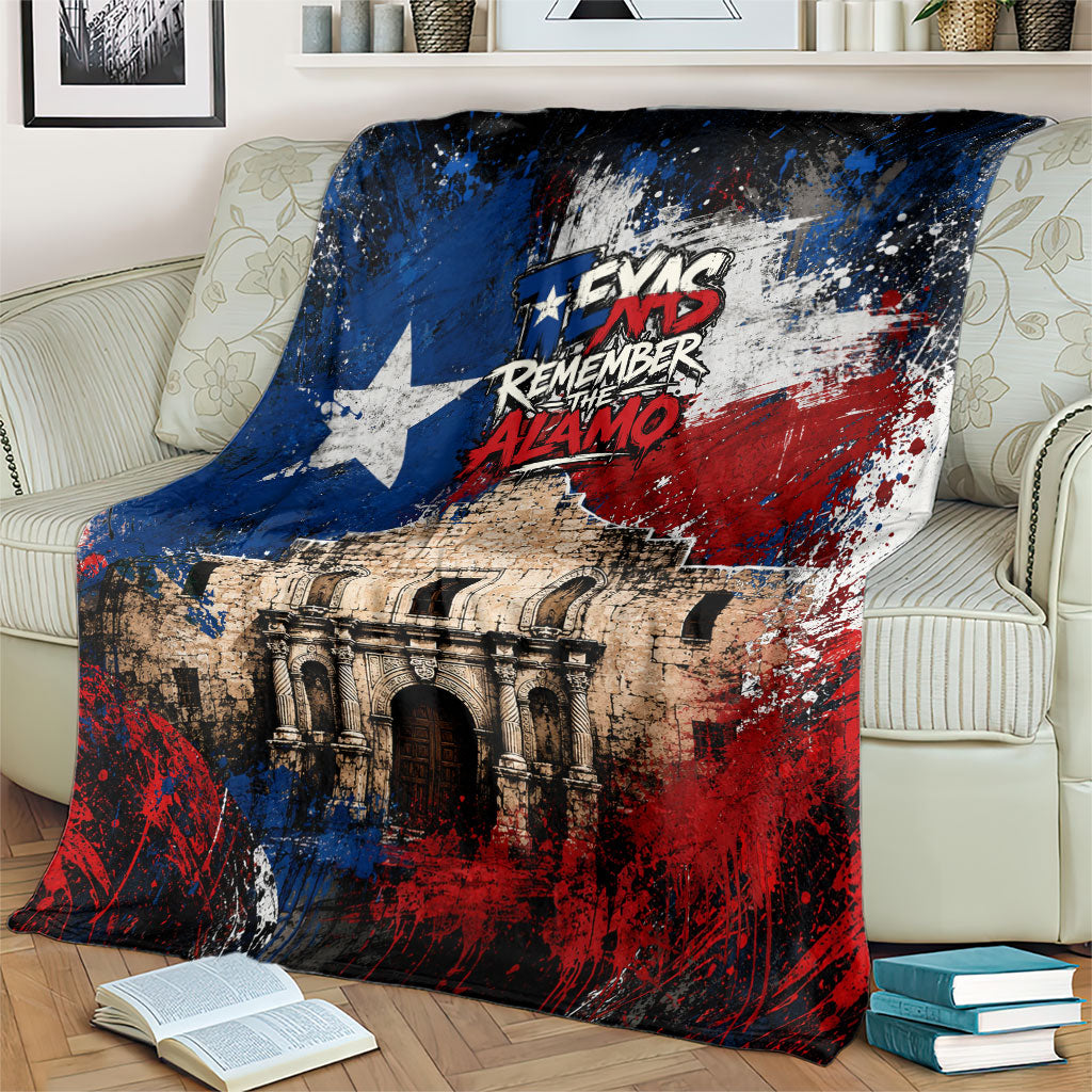 Texas Remember The Alamo Blanket Distressed Splatter Paint Texan Pride