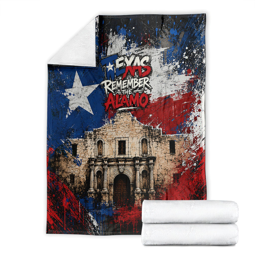 Texas Remember The Alamo Blanket Distressed Splatter Paint Texan Pride