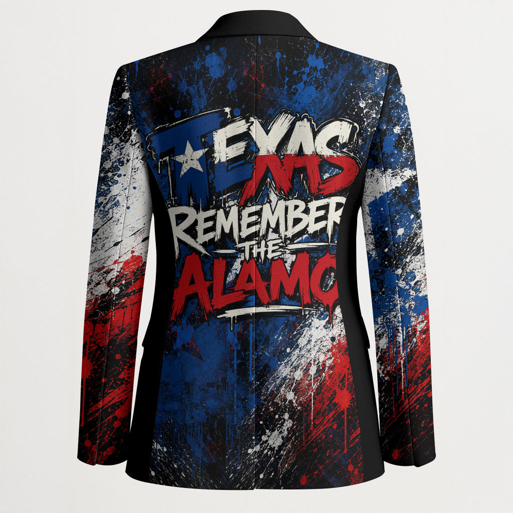 Texas Remember The Alamo Blazer Distressed Splatter Paint Texan Pride