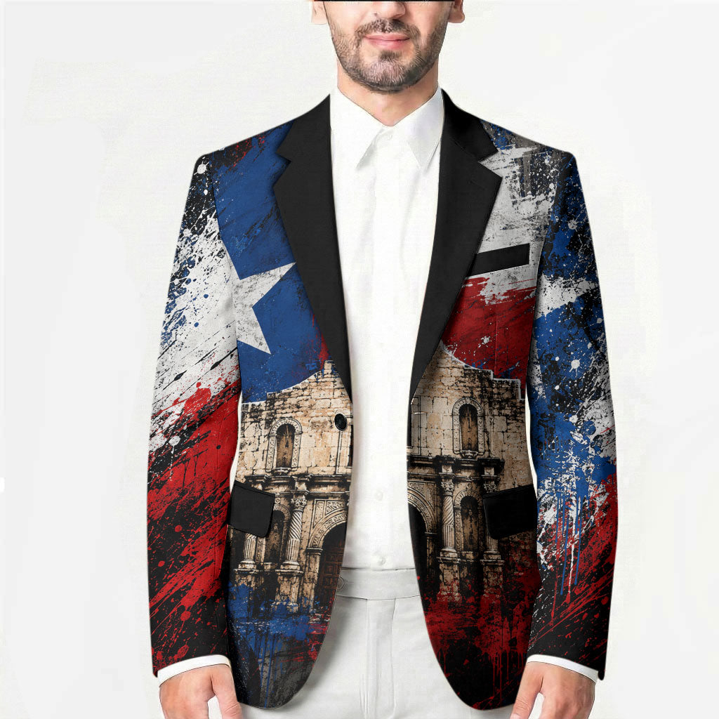 Texas Remember The Alamo Blazer Distressed Splatter Paint Texan Pride
