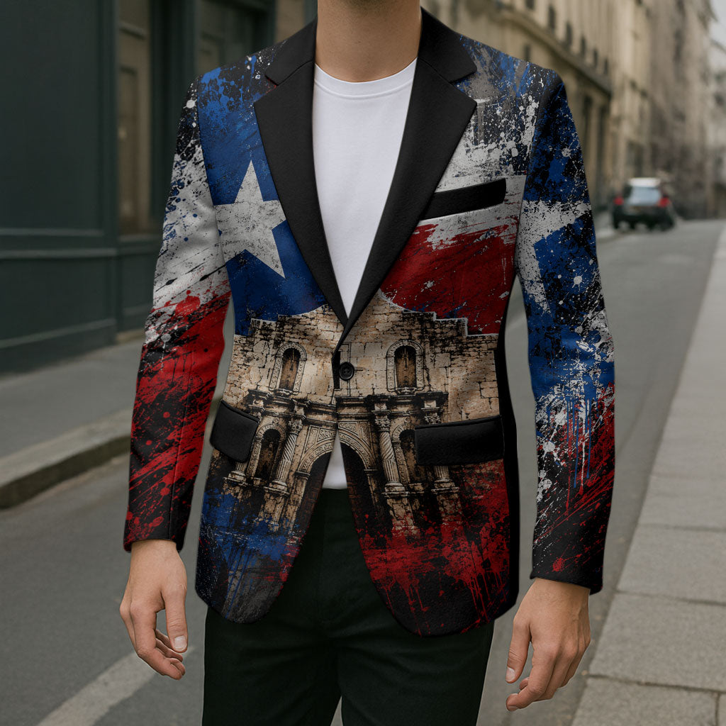 Texas Remember The Alamo Blazer Distressed Splatter Paint Texan Pride