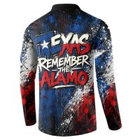 Texas Remember The Alamo Button Sweatshirt Distressed Splatter Paint Texan Pride