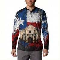 Texas Remember The Alamo Button Sweatshirt Distressed Splatter Paint Texan Pride
